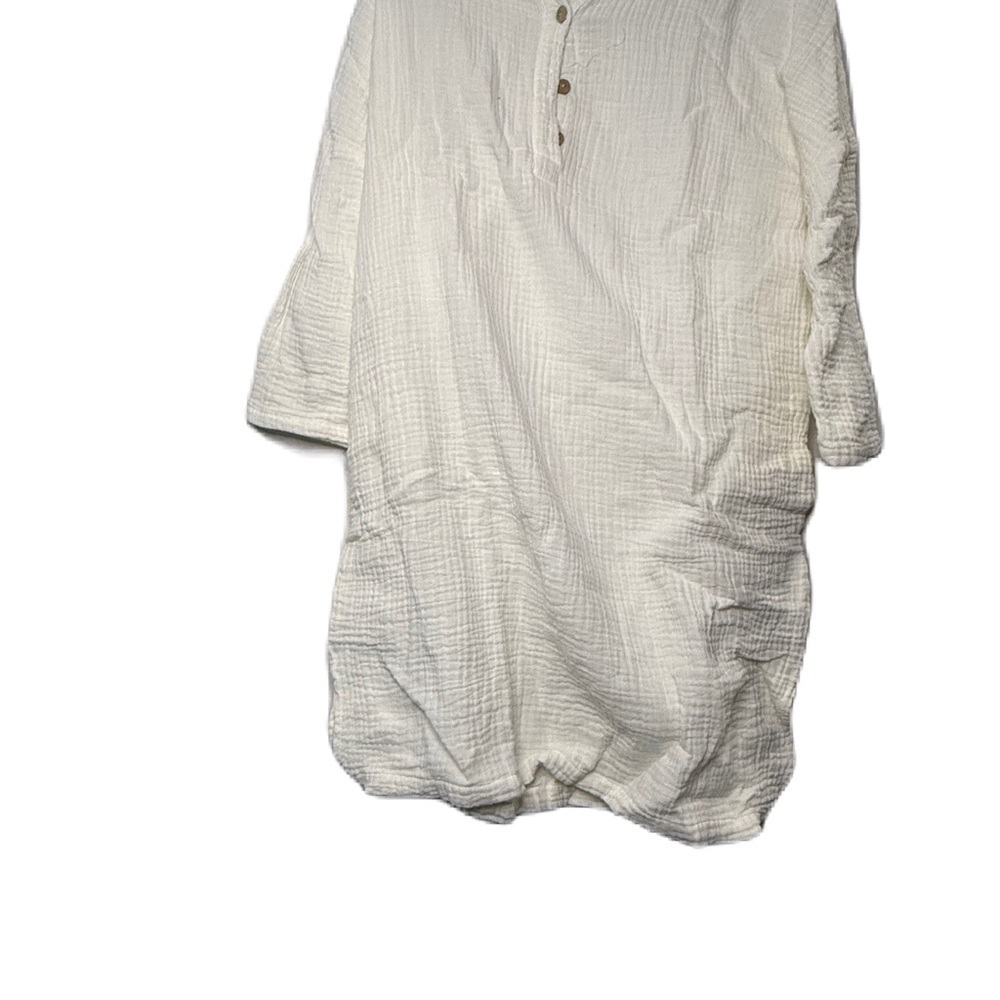 Zara white girls 9-10 button textured lightweight dress spring summer